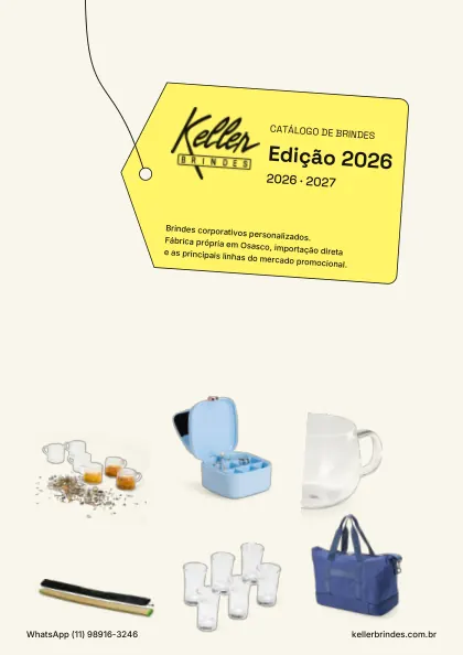 Capa do catálogo Catálogo 2026 (lançamentos) da Keller Brindes