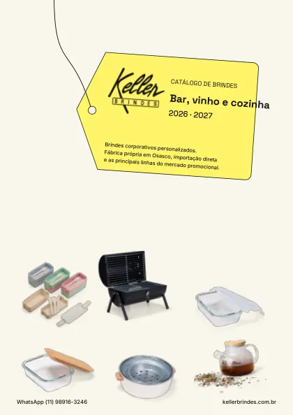 Capa do catálogo Bar, vinho e cozinha da Keller Brindes
