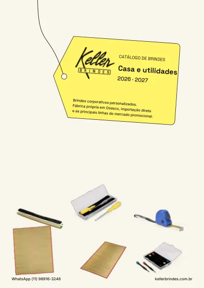 Capa do catálogo Casa e utilidades da Keller Brindes