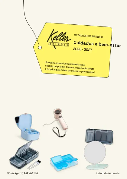 Capa do catálogo Cuidados e bem-estar da Keller Brindes