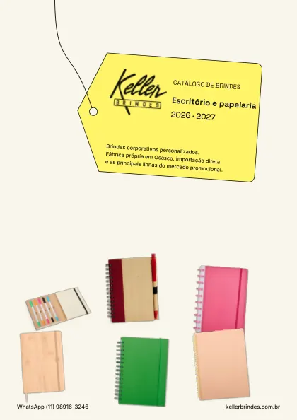 Capa do catálogo Escritório e papelaria da Keller Brindes