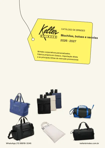 Capa do catálogo Mochilas, bolsas e sacolas da Keller Brindes
