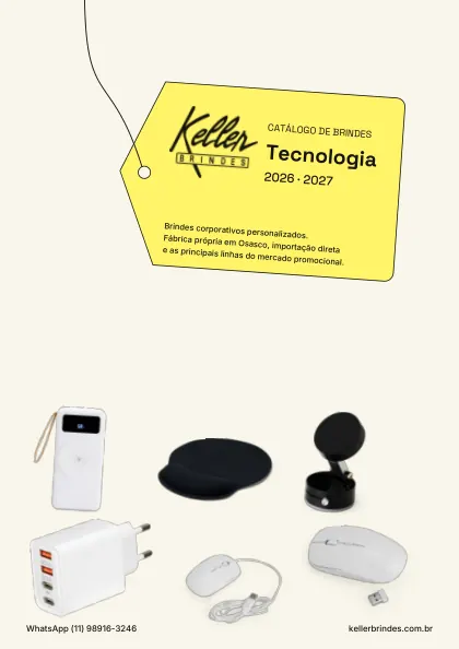 Capa do catálogo Tecnologia da Keller Brindes